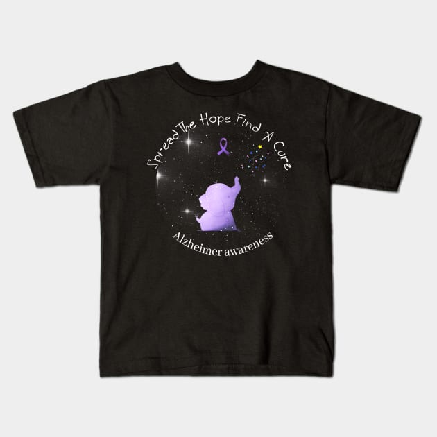 Alzheimer Awareness Spread The Hope Find A Cure Gift Kids T-Shirt by thuylinh8